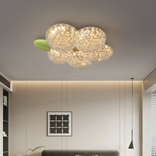 轻奢花朵卧室灯2024年新款现代简约高端铂金全铜主卧室房间灯具