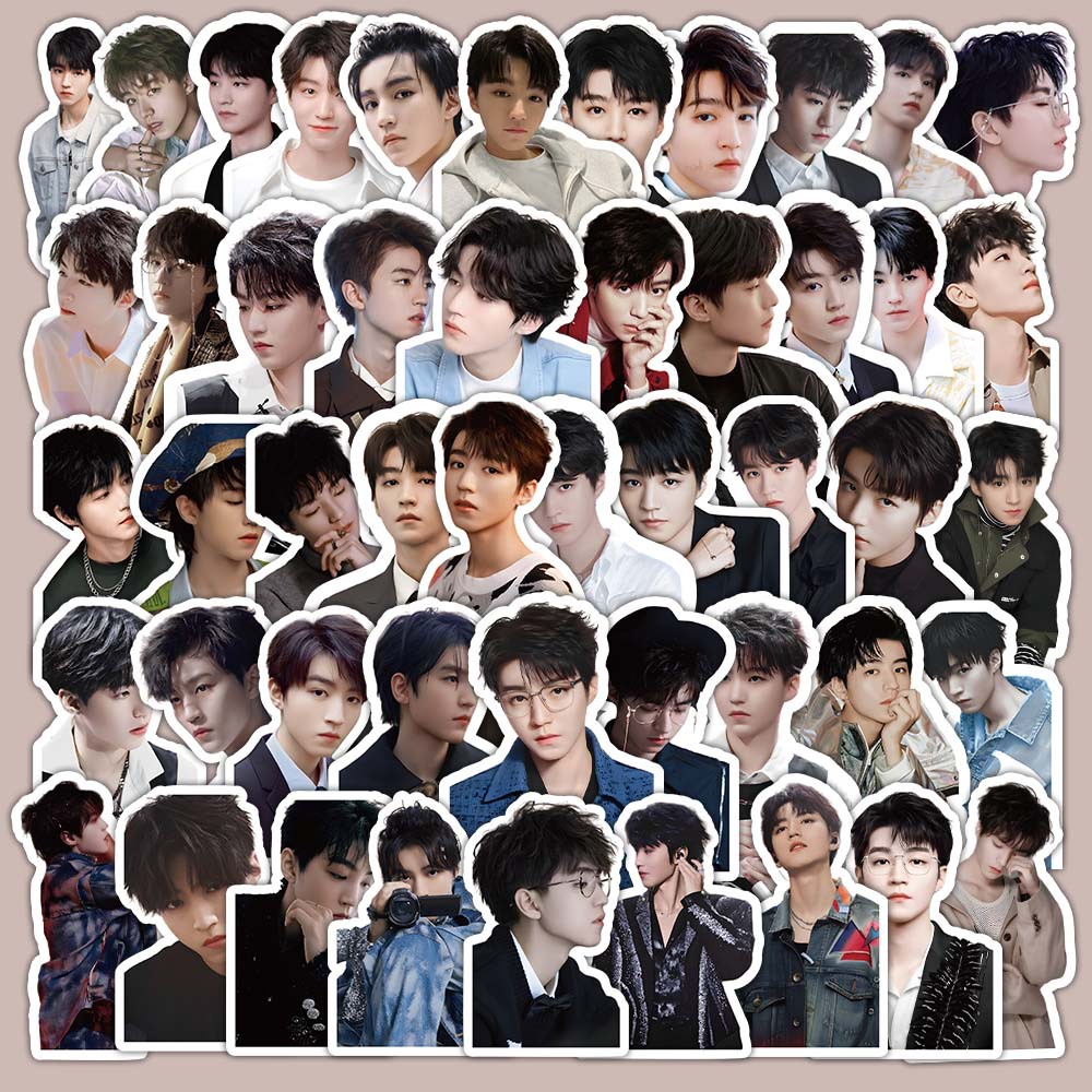 60张王俊凯手帐贴纸tfboys明星周边人物大头贴手机电脑行李箱贴画