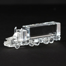 水晶玻璃工艺品定制汽车模型游轮造型水晶船摆件礼品制作配件批发