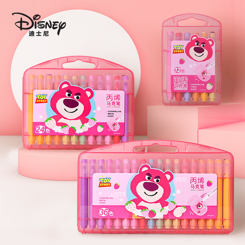 Disney Disney Dm24120/21/22 Strawberry Bear Ice and Snow Spider-Man Children Non-Toxic Acrylic Marker Pen