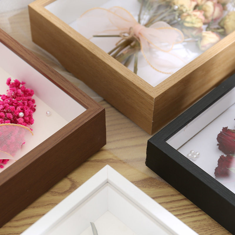 Hollow Dried Flower Photo Frame 3cm Calligraphy Works Manicure Display Frame 5cm Three-Dimensional Butterfly Shell Specimen Box Mounting Painting