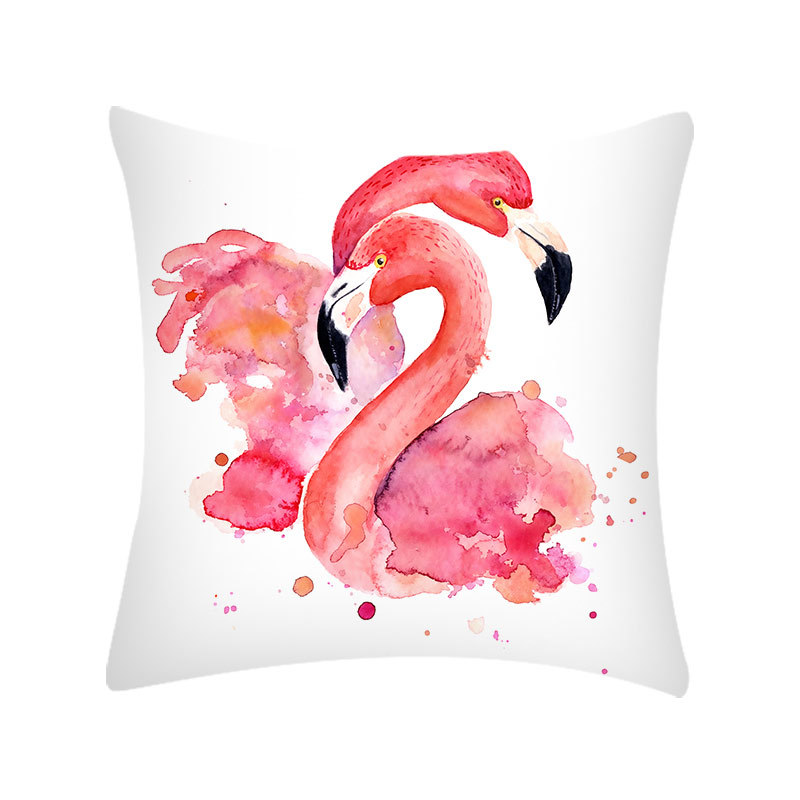 Fresh Flamingo Pillow Cushion Ins Style Living Room Sofa Chair Waist Pillow Short Plush Back Cushion