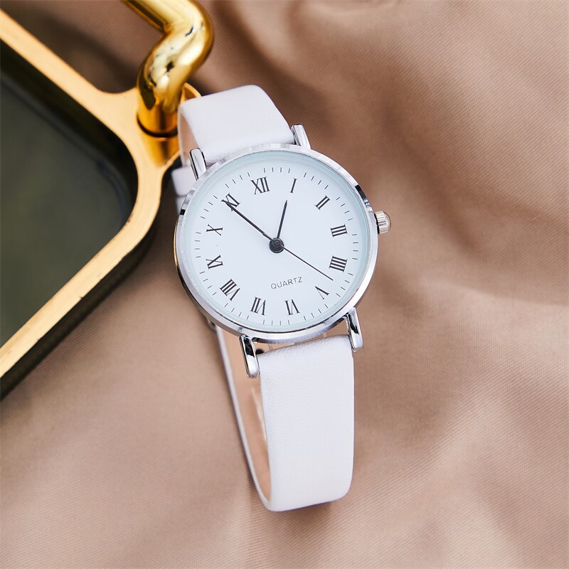 Cross-Border New Arrival Korean Style Simple Fashion Women's Belt Watch Roman Digital Scale Student Quartz Watch Wholesale