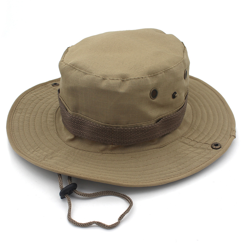 summer hat Outdoor Mountaineering Fishing Boonie Hat Fisherman Hat Leisure Jungle Rounded Hat Men and Women Alpine Cap