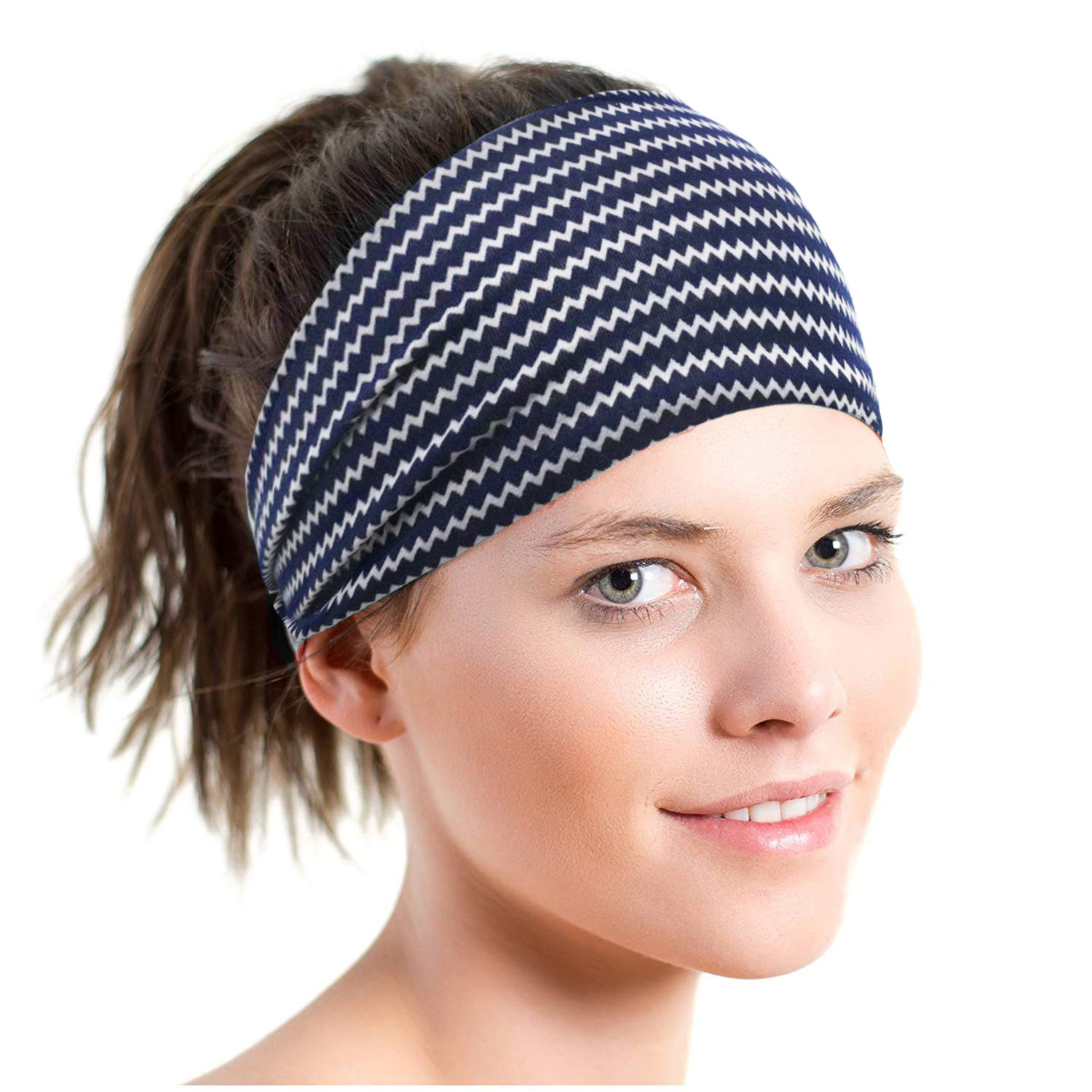 Europe and America Cross Border Amazon Sport Headband for Women Yoga Hair Band Sweat Absorbing Antiperspirant Wide-Brimmed Printed Turban Hair Accessories