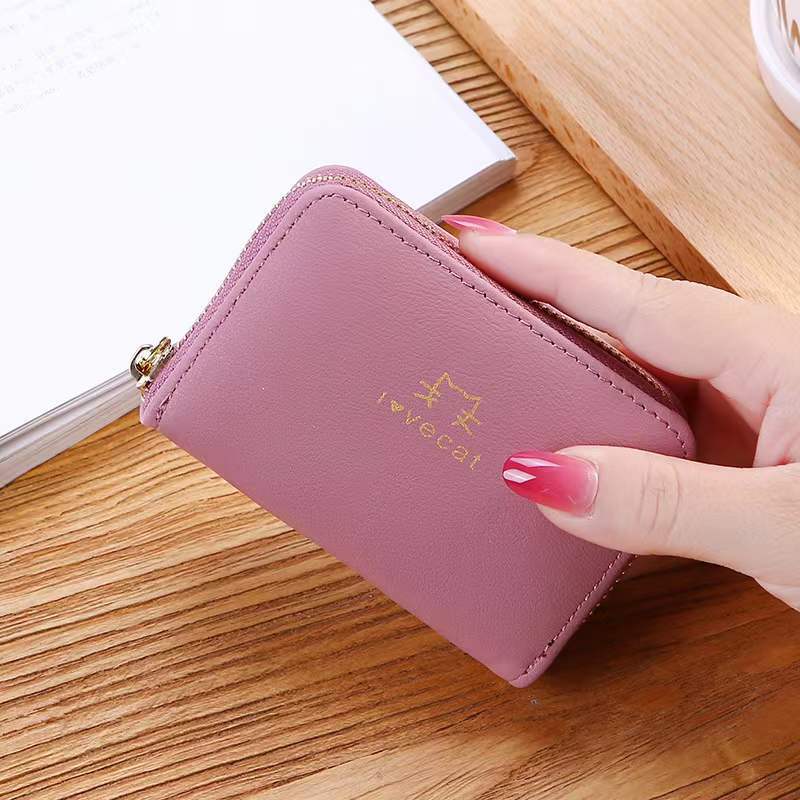 Card Holder New Simple Fashion Expanding Card Holder Women's Zipper Men's and Women's Card Holder Driver's License Package Credit Card Wallet