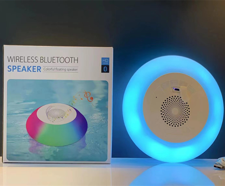 Waterproof Bluetooth Audio RGB Colorful Ambience Light Audio Bathroom Audio Colorful Light Floating Bluetooth Speaker