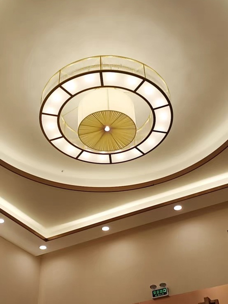 批发饭店豪华包间大吊灯新中式酒店会所餐厅包厢圆形欧式包房水晶