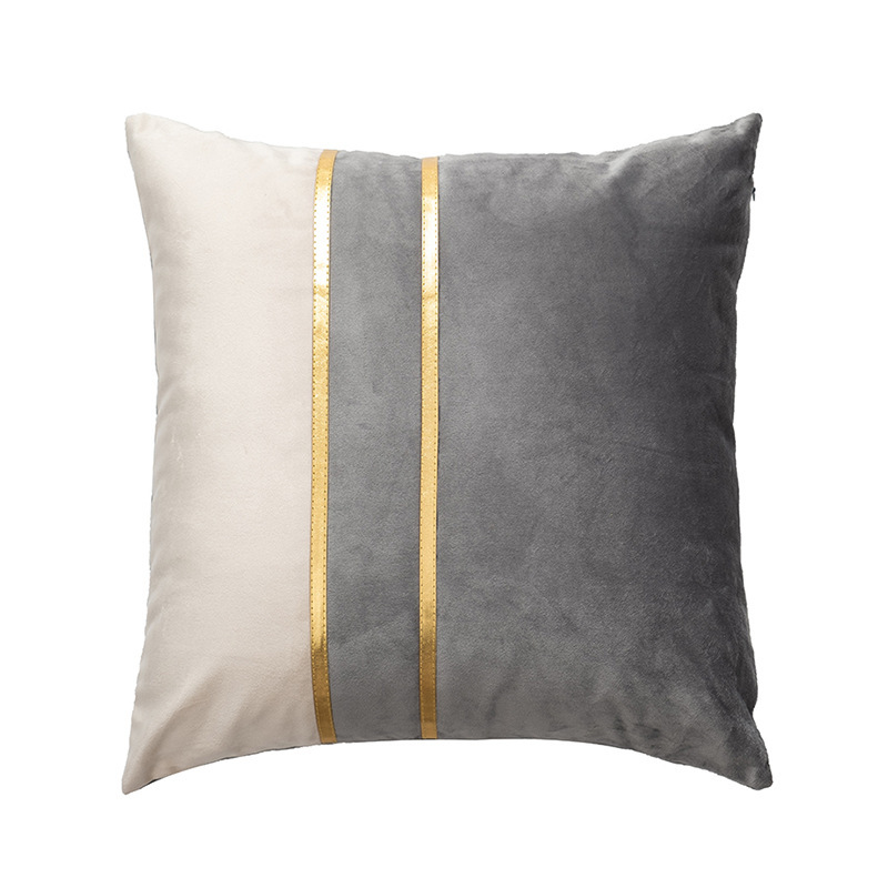 Bedside Cushion Amazon Cross-Border Nordic Entry Lux Style Pillow Cover Gold Stitching Pillow Car and Sofa Lumbar Support Pillow