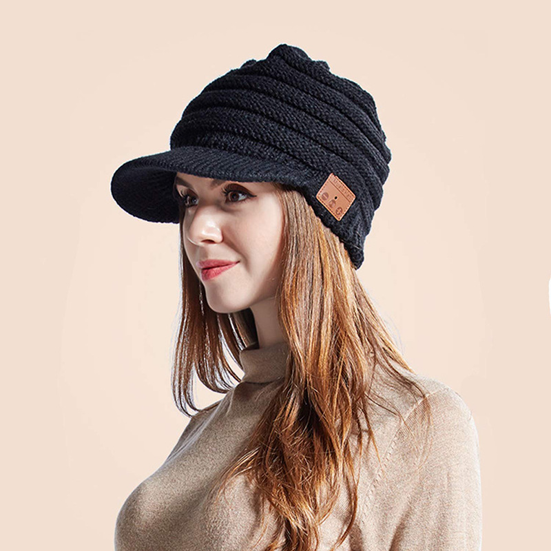 新款蓝牙5.0双耳通话音乐蓝牙帽子冬季保暖时尚无线蓝牙耳机帽子