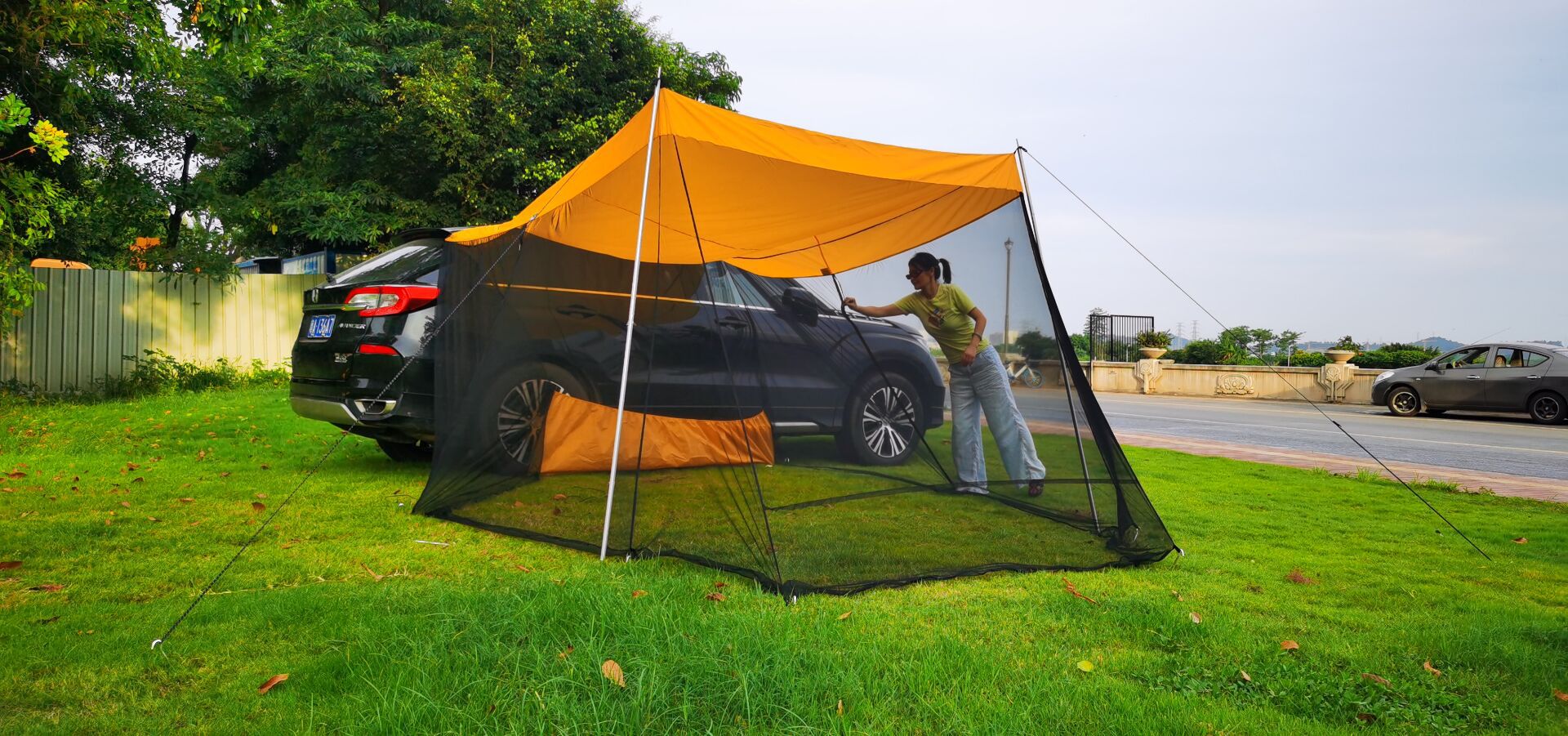 车尾帐篷 suv越野车房车 车边天幕遮阳棚 车侧防蚊防晒帐篷 便携