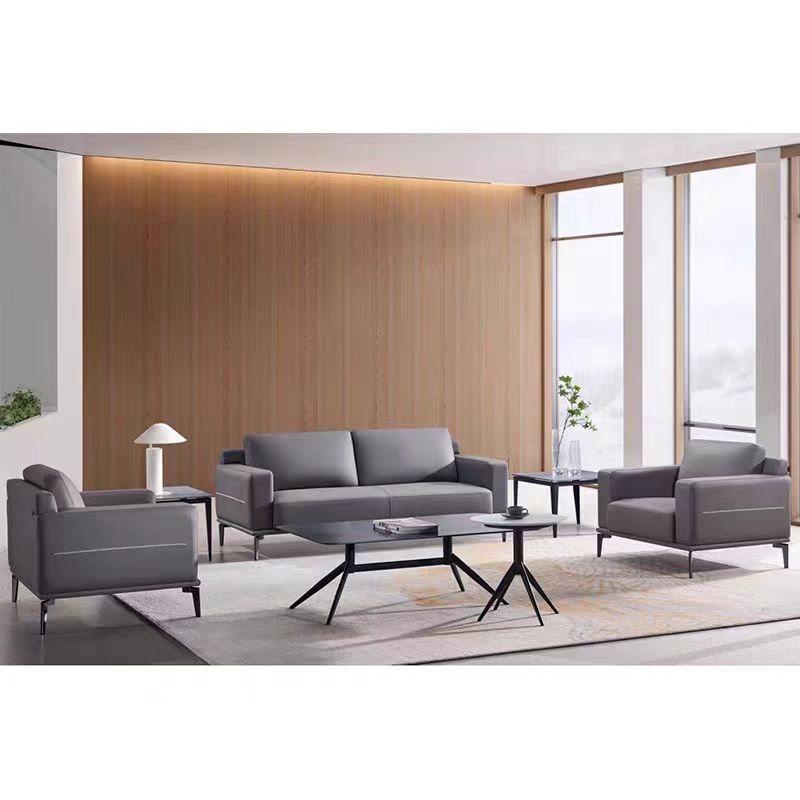 极简风办公室单人三人位沙发现代简约接待室会客区洽谈高档沙发