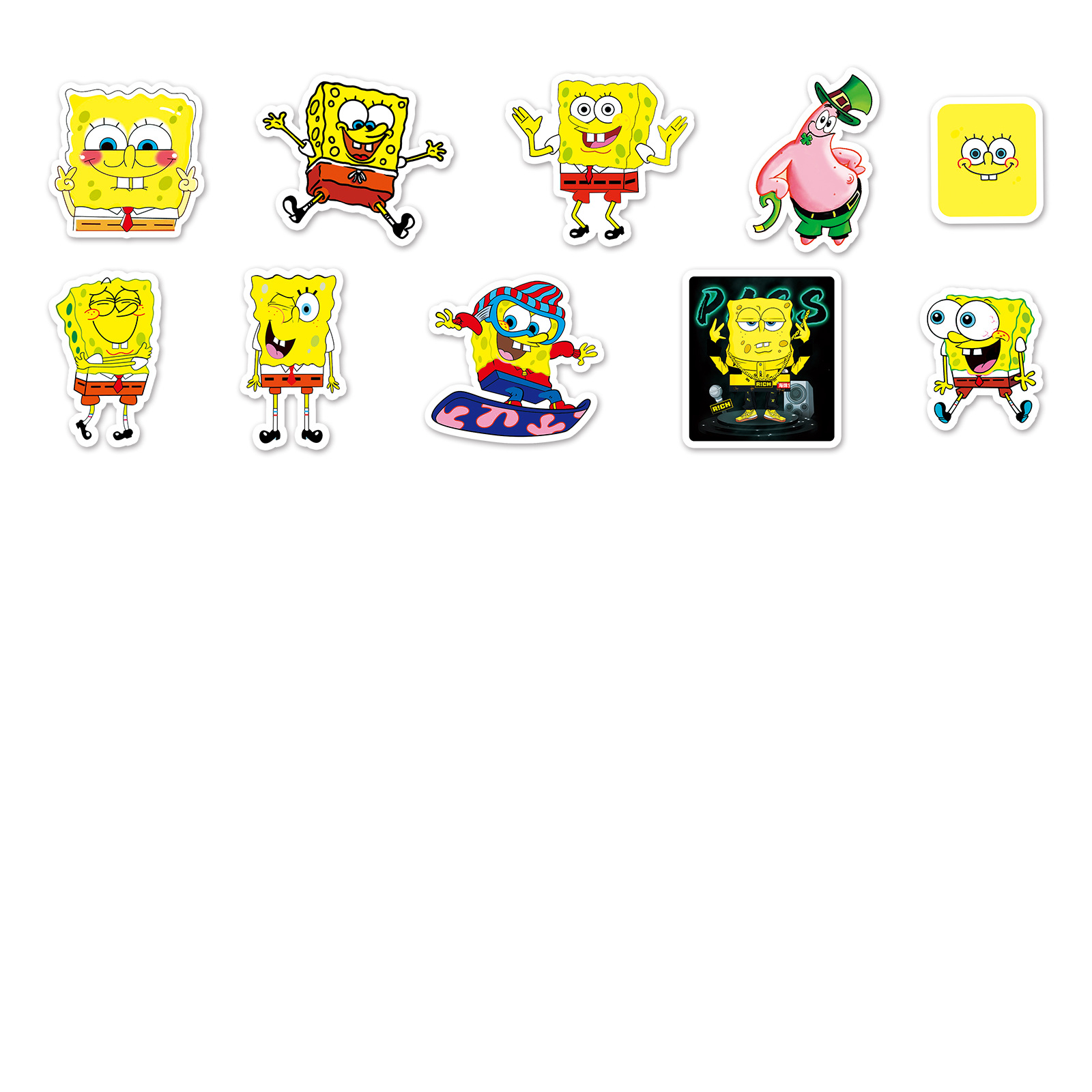 60张卡通海绵宝宝贴纸 防水行李箱冰箱摩托车贴纸个性笔记本贴