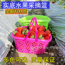 草莓篮塑料采摘篮手提水果篮子 杨梅樱桃包装篮加厚实底整箱批发