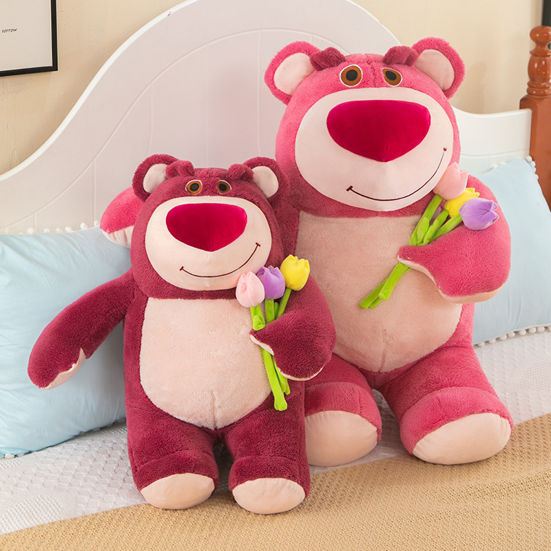 新款爱心熊毛绒玩具粉色花束小熊七夕情人节女生生日礼物现货批发