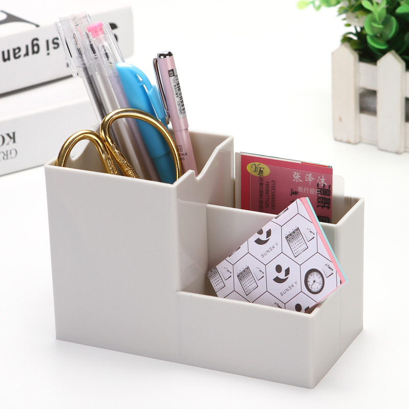 Multifunctional Creative Simple Pen Holder Desk Organizer Storage Box Girls Makeup Brush Can Desktop Storage Rack