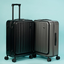 行李箱前置开口箱20寸PC旅行拉杆箱商务登机箱24寸大容量密码箱子