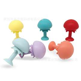 跨境宝宝洗澡硅胶玩具吸盘海洋动物水母戏水潜水宝宝沙滩户外三件