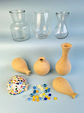 手工课diy 花瓶白胚底胚素胚创意材料马赛克儿童活动模具玩具