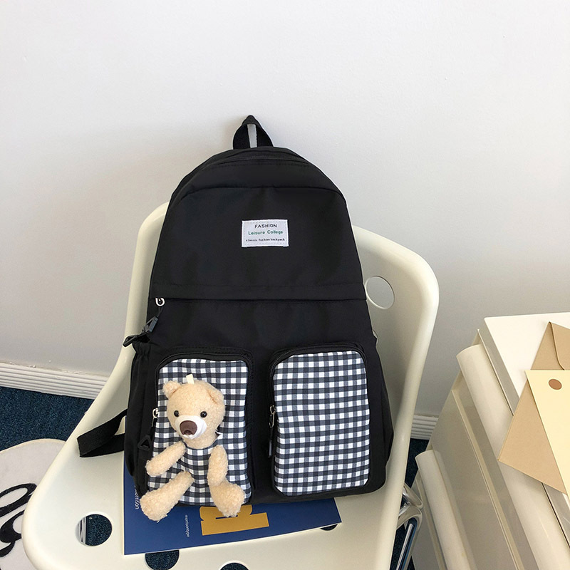 Foreign Trade Tide Burden Reduction School Bag Grade 3 to Grade 6 Backpack Junior's Schoolbag Girl Cute Contrast Color Backpack