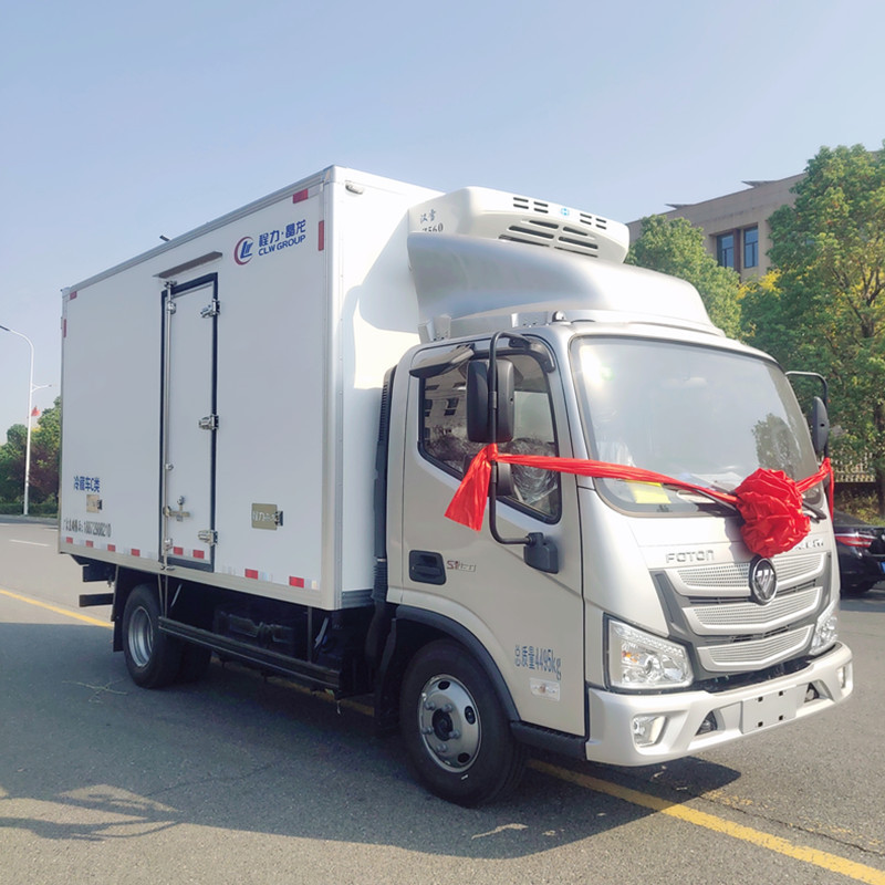 福田欧马可奥铃4米2冷藏车选装-5度至-25度冷藏机冷冻效果好厂家