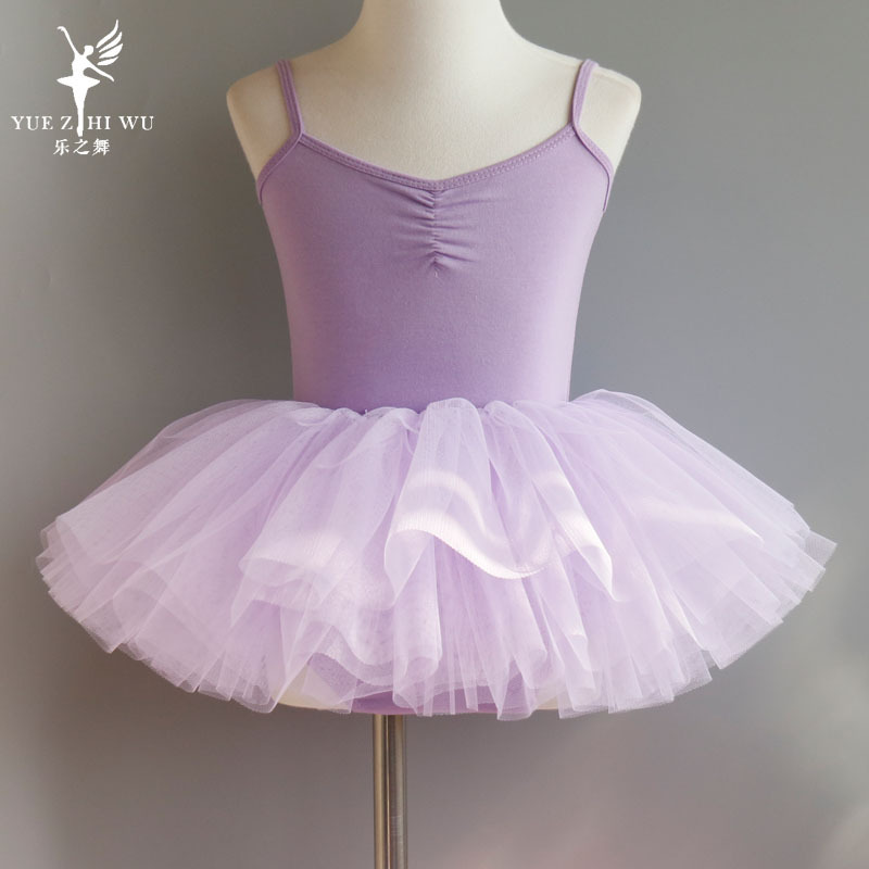 儿童舞蹈纱裙女童四层蓬蓬裙半身裙网纱裙女孩芭蕾裙白色跳舞裙子