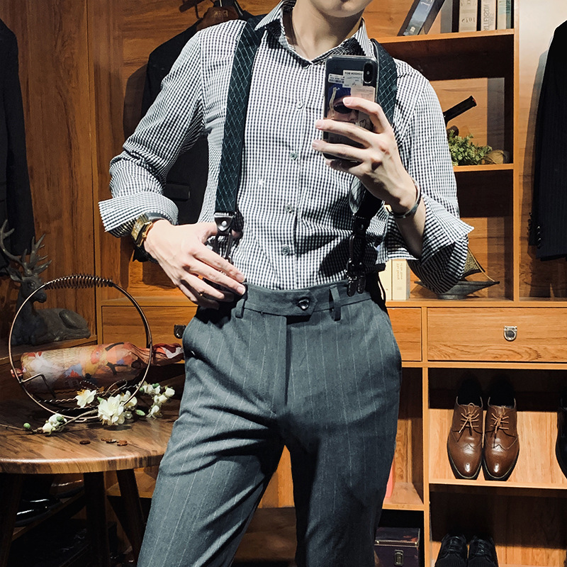 背带夹男成人吊带防滑吊裤带扣男士西装老人裤子松紧衬衫西裤背带