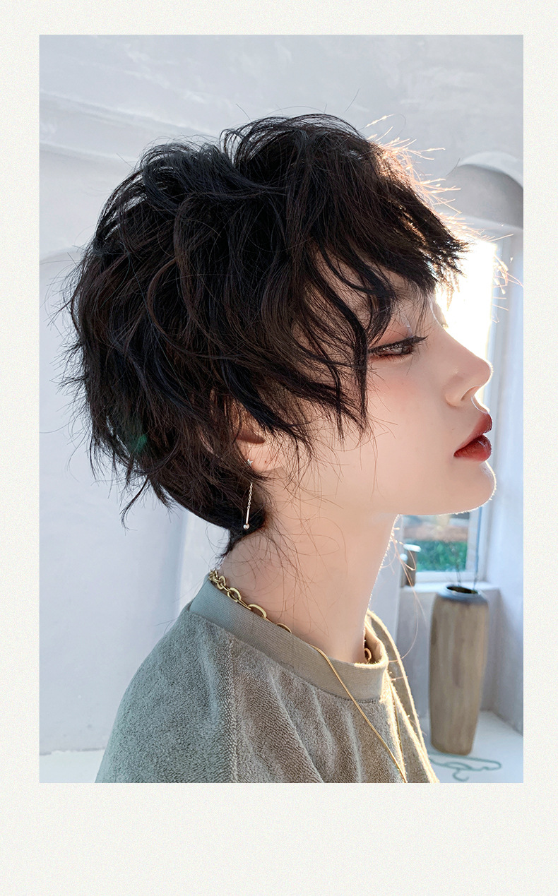 假发女漫真短发锡纸烫明星同款全头套自然蓬松中性整顶头套可批发