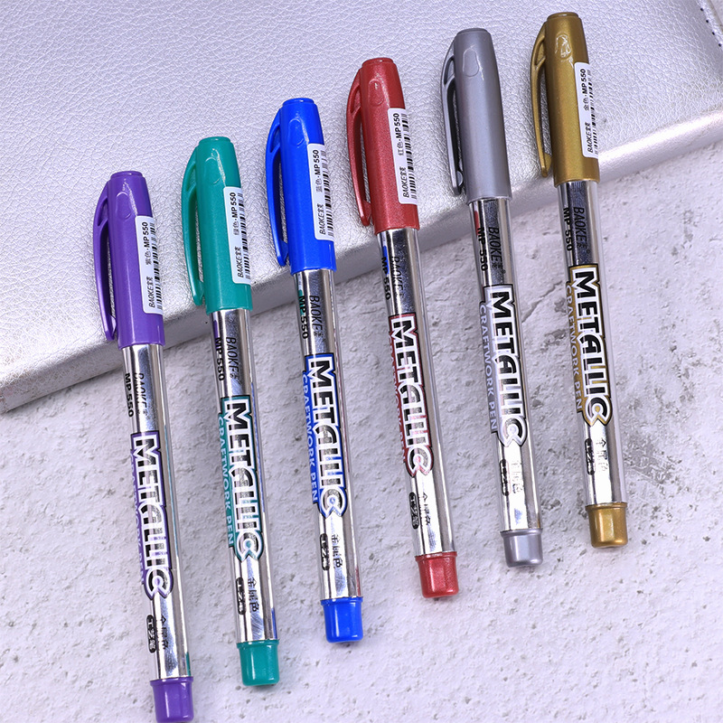 宝克mp550金属色工艺笔 金银色记号笔 签到签名笔 贺卡相册金属笔