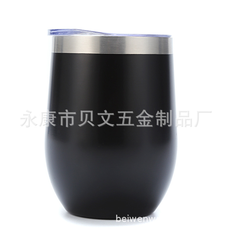 Foreign Trade Stainless Steel Egg Shell Cup Red Wine Beer Steins Water Bottle Double Vacuum U-Shaped Egg Type 12Oz Egg Thermos Cup
