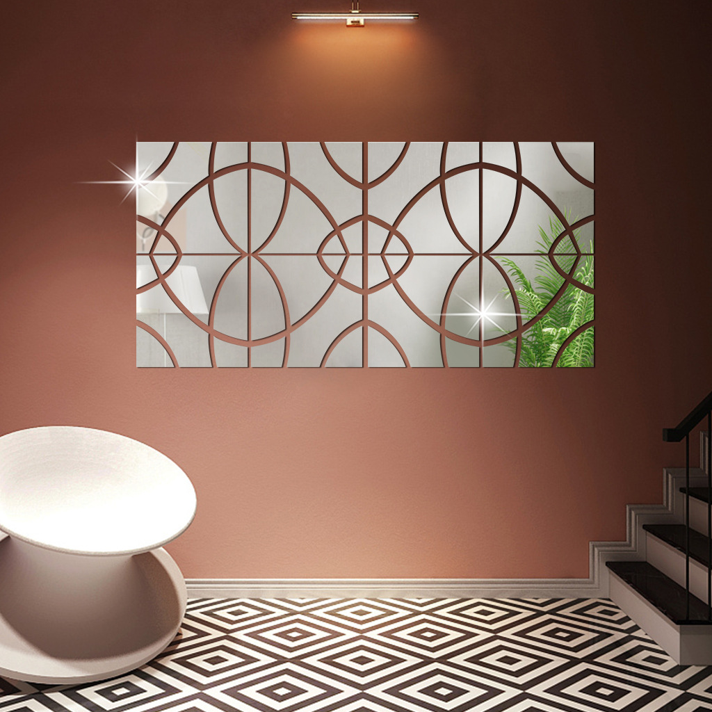 速卖通3d亚克力镜面墙艺术墙贴diy墙贴装饰镜墙贴纸sm084