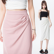 2024春夏季新款高腰半身裙小众气质包臀裙女韩版开叉一步裙半身裙