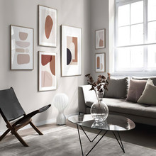 北欧小清清线条色块几何抽象莫兰迪色组合客厅样板房装饰画芯