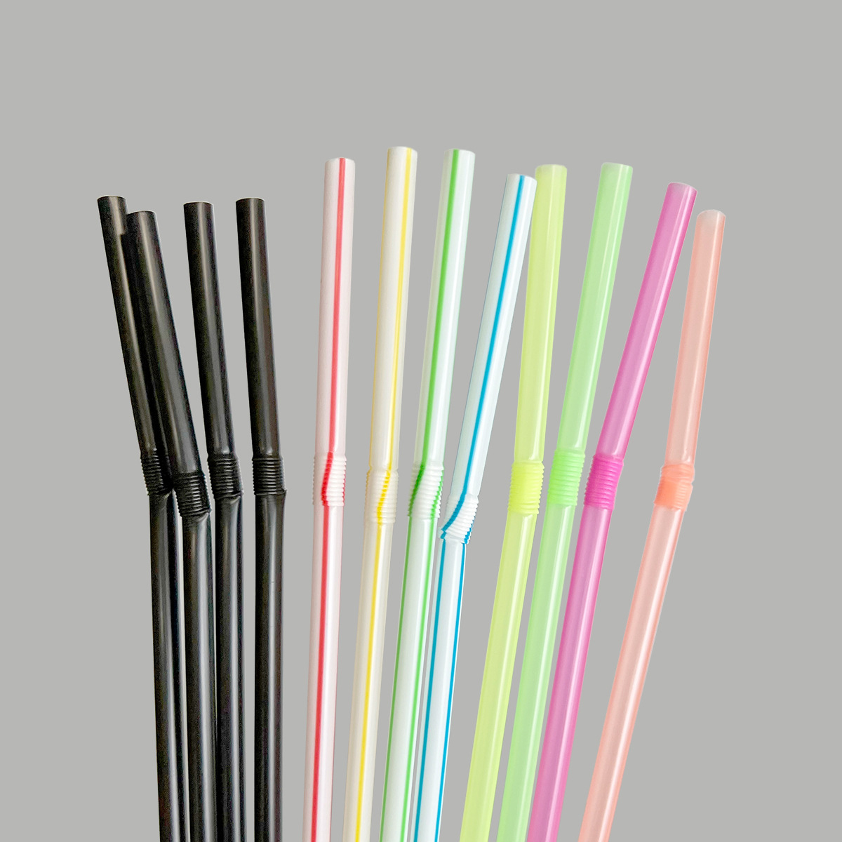 Spot Supply Disposable 5mm Plastic Straw Soy Milk and Juice Cola Beverage Lip Stick Color Elbow 100 Pieces