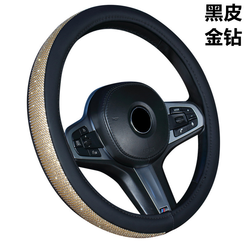 Cross-Border New Arrival Steering Wheel Cover Car Car Steering Wheel Cover Car Interior Decoration Rhinestone Steering Wheel Cover Medium Size