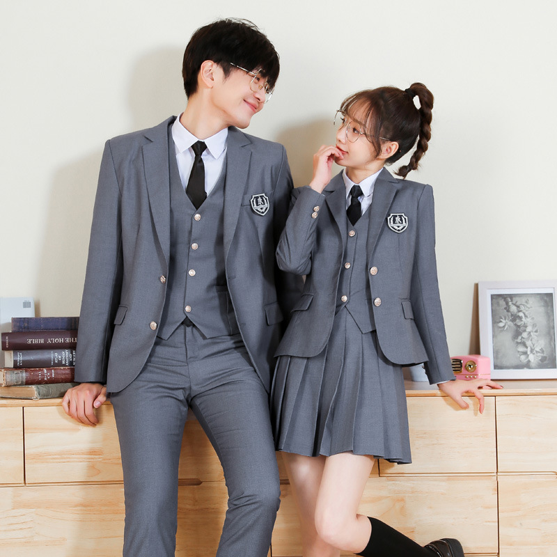 西装外套情侣班服套装秋季jk/dk制服西服日系校供学院风校服徽章