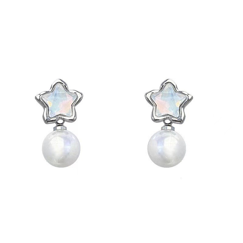 925 Silver Needle Ins Style Niche High-Grade Earrings Fresh Daily Commuter Pearl Earrings Popular Online Earrings