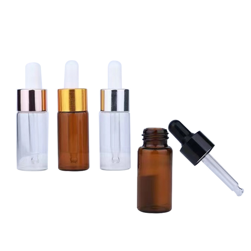 Factory Supply Spot Color Frosted Dropper Essential Oil Bottle Essential Liquid Bottles Cosmetic Subpackaging Glass Bottles