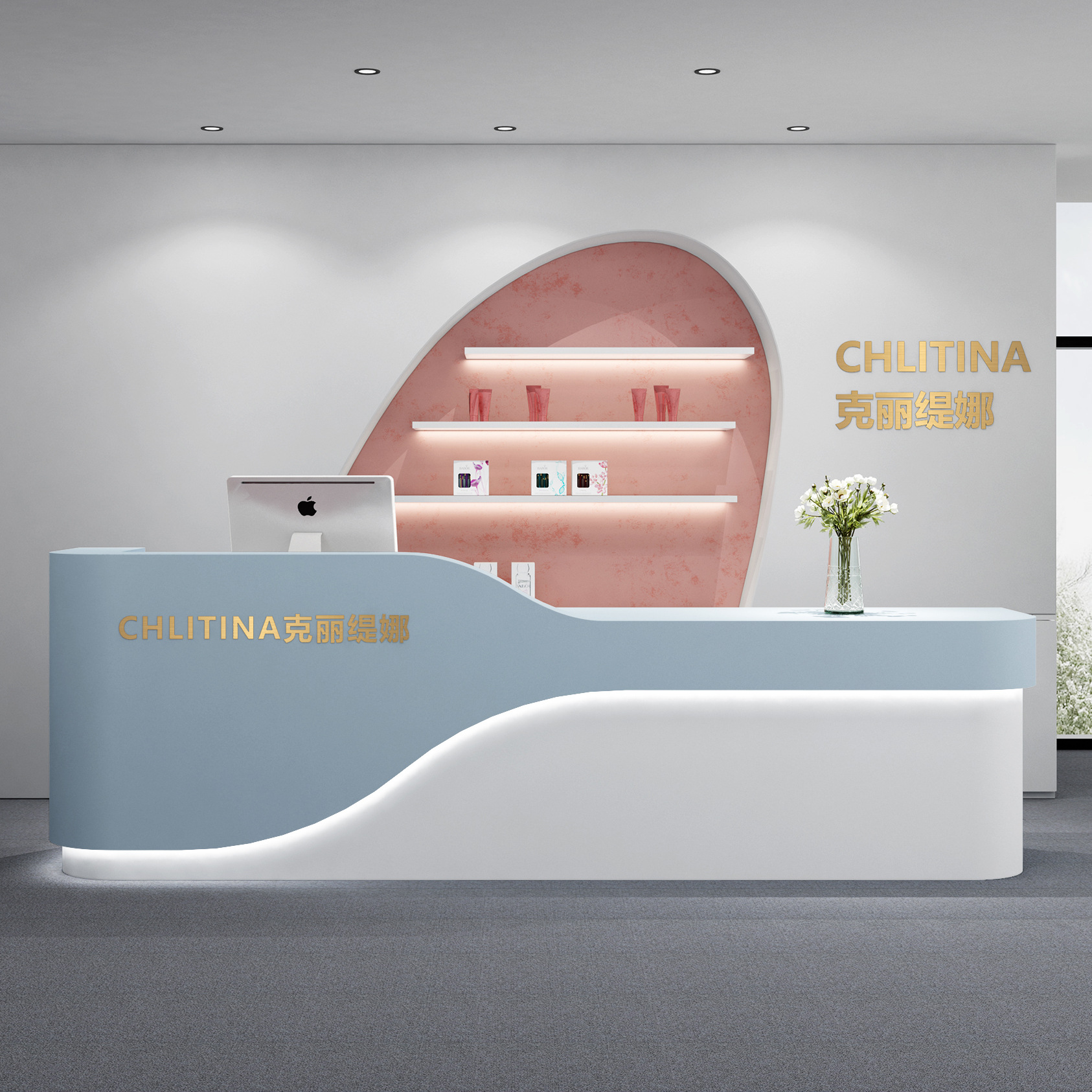 现代接待台图片