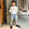 Boy Summer wear suit 2021 new pattern handsome children Short sleeved A summer Large Children's clothing summer boy clothes