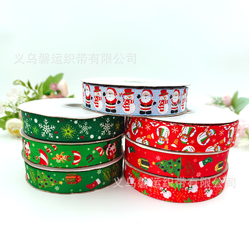 2.5cm Christmas Ribbon Christmas Decoration Braid Holiday Scene Decoration Accessories Gift Box Packaging Christmas Ribbon