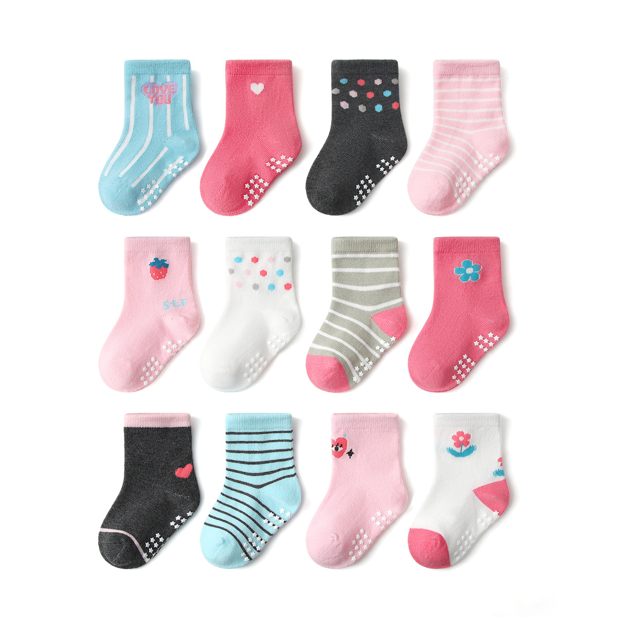 Amazon New Girls' Boys' Cotton Socks Cartoon Children's Socks Children's Socks Children Non-Slip Floor Socks Children's Socks