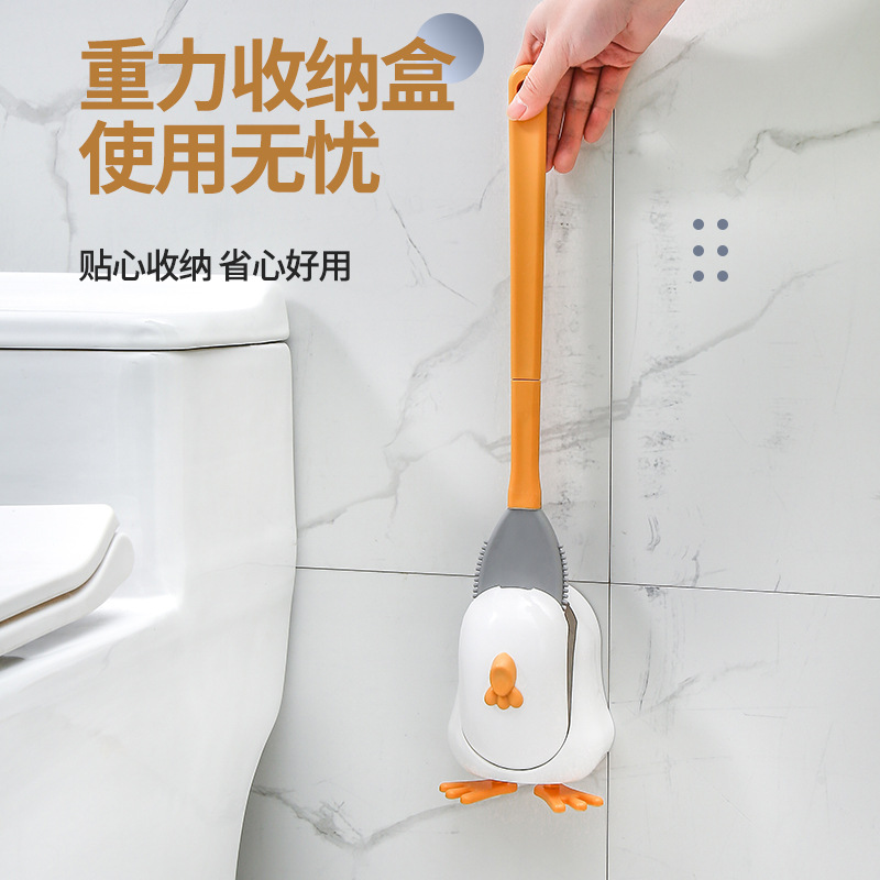 Household Chicken Toilet Brush Vertical Wholesale Cleaning Brush Wall-Mounted Quantity with Base Long Handle Brush Toilet Brush