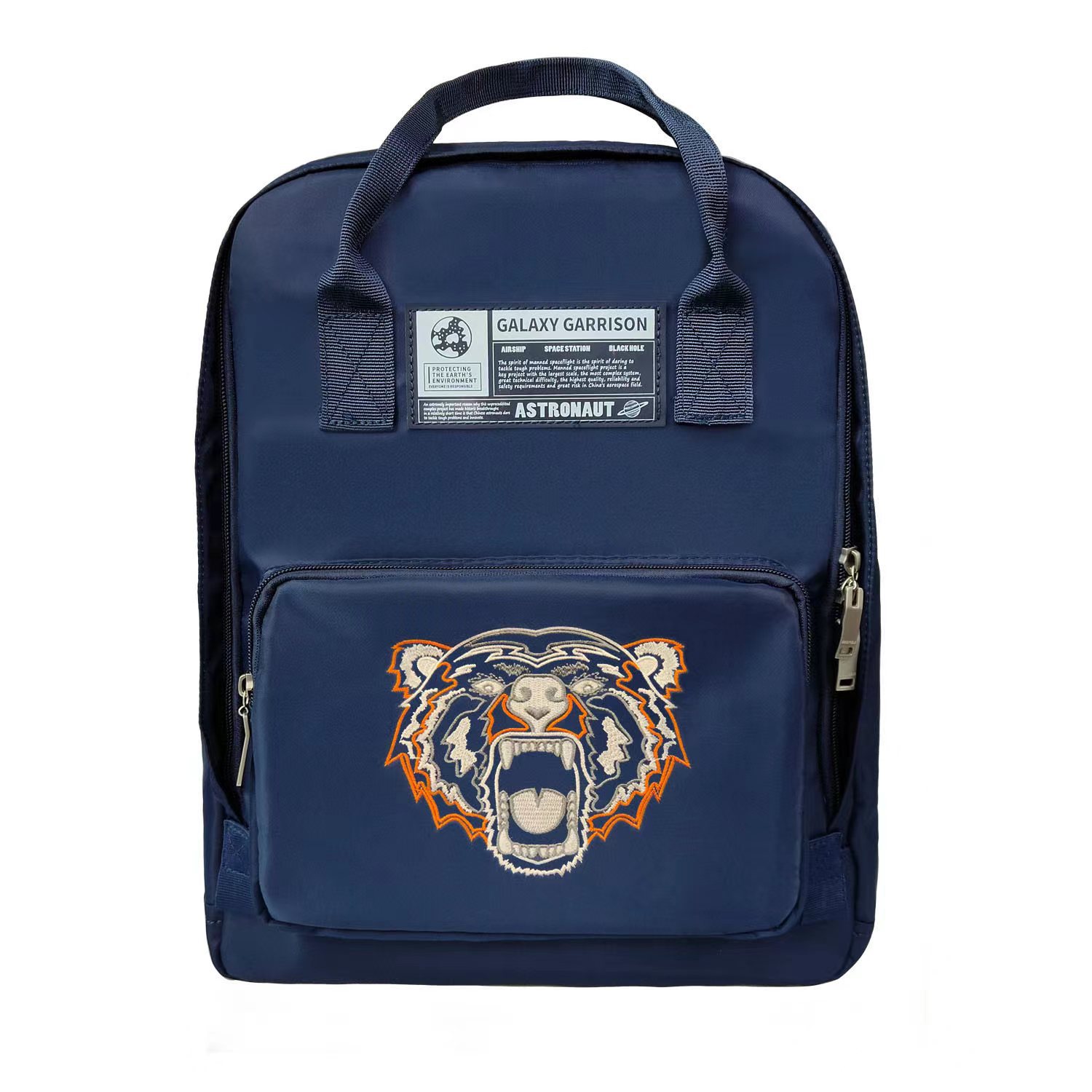 印logo跨境批发欧美刺绣老虎学生书包尼龙男女笔记本电脑双肩背包