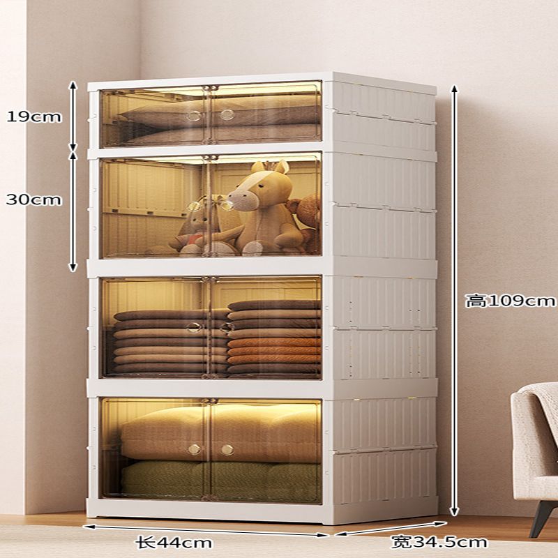 Installation-Free Storage Cabinet Plastic Foldable Household Children's Clothes Toy Locker Living Room Snack Cabinet