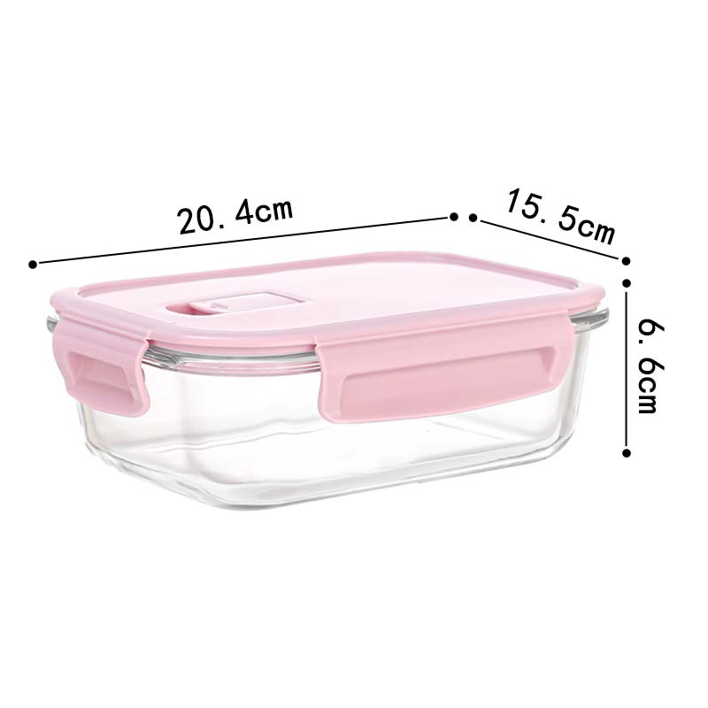 Insulated Glass Lunch Box Heat-Resistant Glass Crisper Bento Box Ins Kitchen Tableware Student Fruit Lunch Box Girl