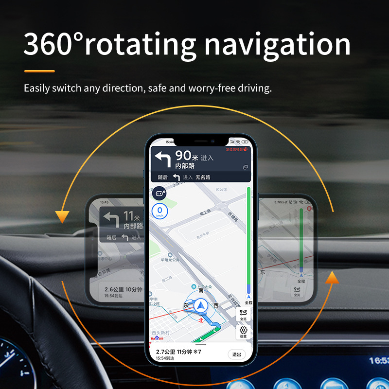 Cross-Border MagSafe Magnetic Suction Wireless Charger Car Phone Holder 360 ° Car Bracket for Apple/12/13