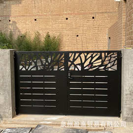 镀锌铁艺庭院门别墅大门户外花园单双开院子门栅栏围墙小区入户门