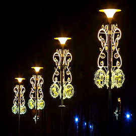 户外铃铛路灯杆装饰灯 led发光春节挂件 鞭炮灯箱挂路灯