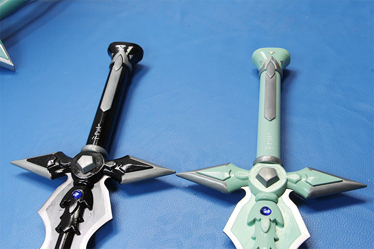 动漫周边cosplay武器道具 刀剑神域刀 阐释者黑绿逐暗者 未开刃